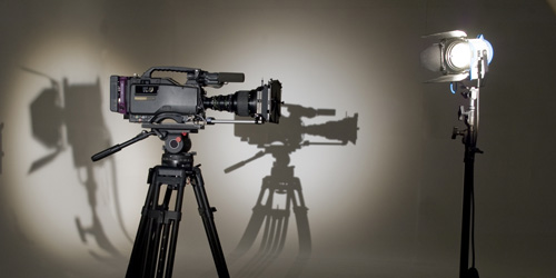 DPS can arrange in-studio productions of audio recording and video recording in the Fox Cities of Wisconsin.
Soundstage video shooting offers optimal control over lighting and sound recording.
Both single camera & multi-camera productions can be shot to employ green screen virtual studio technology and composited into virtual sets using match moving technology.